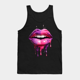 Lips Drippy Kiss Tank Top